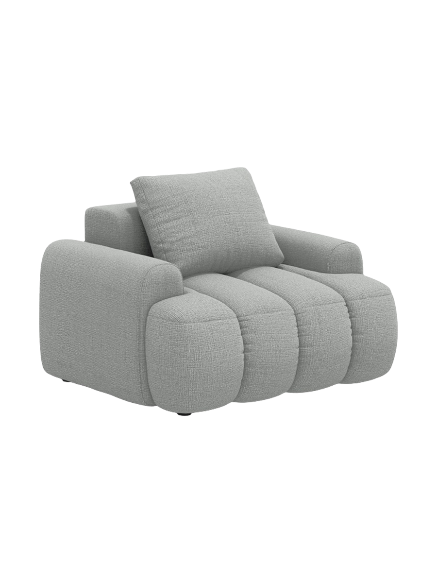 
Designer Armchair "Kimi" - Structural Fabric Light Grey