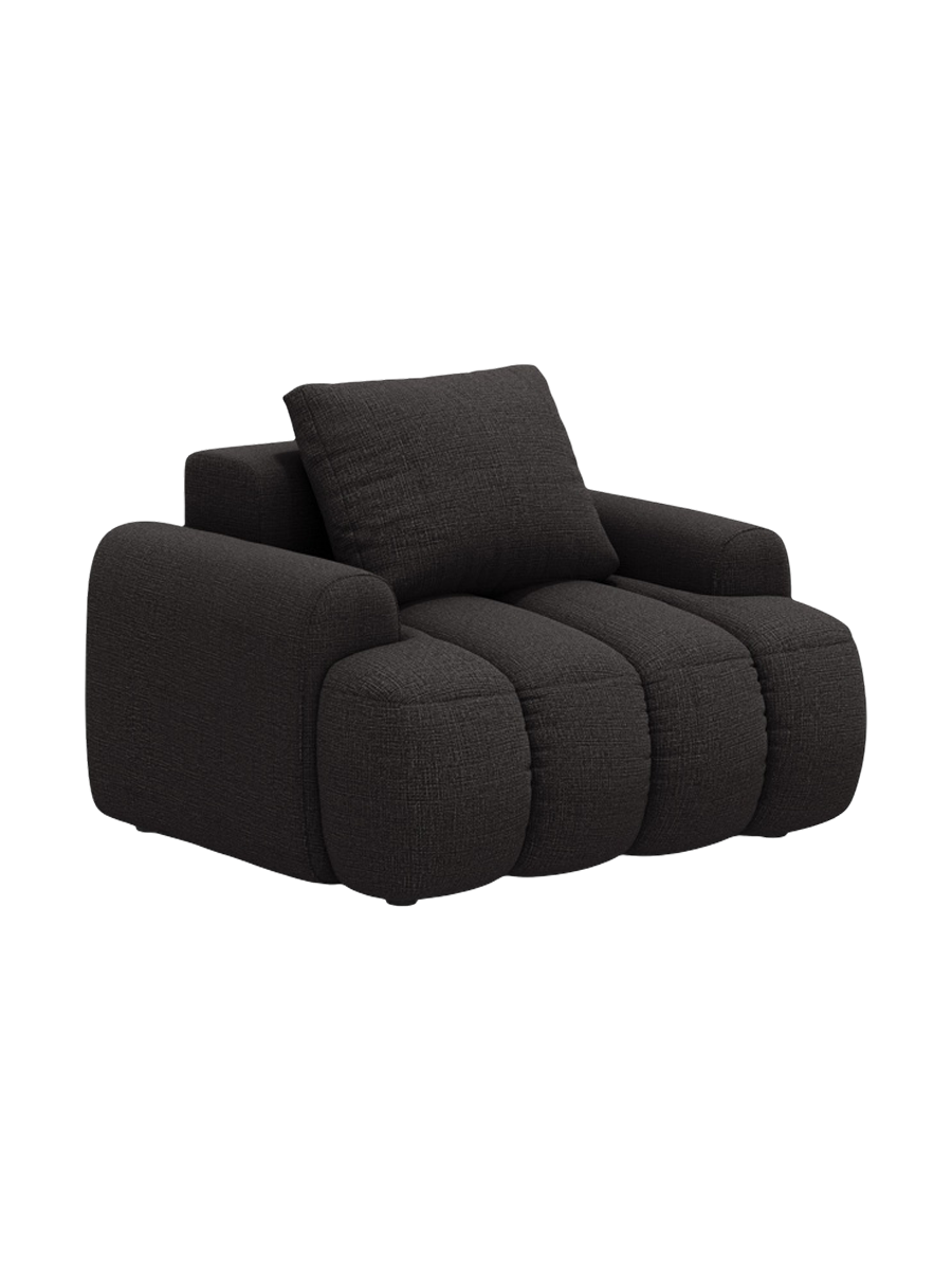 
Designer Armchair "Kimi" - Structured Fabric Dark Grey