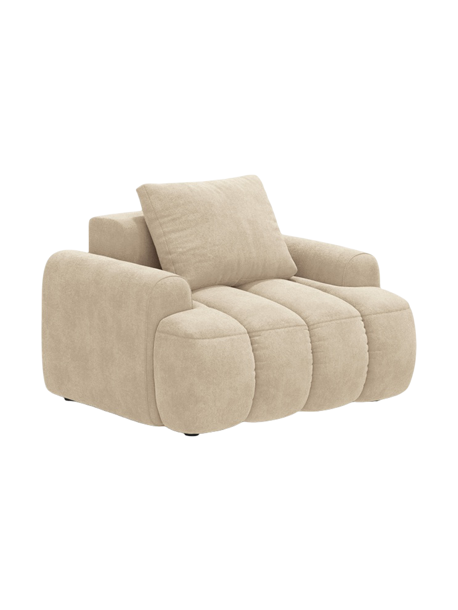 
Designer Armchair "Kimi" - Velvet Light Beige