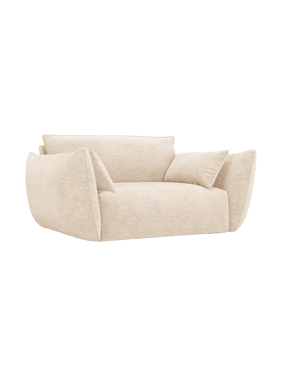 
Fauteuil design "Clau" - Chenille Beige Clair