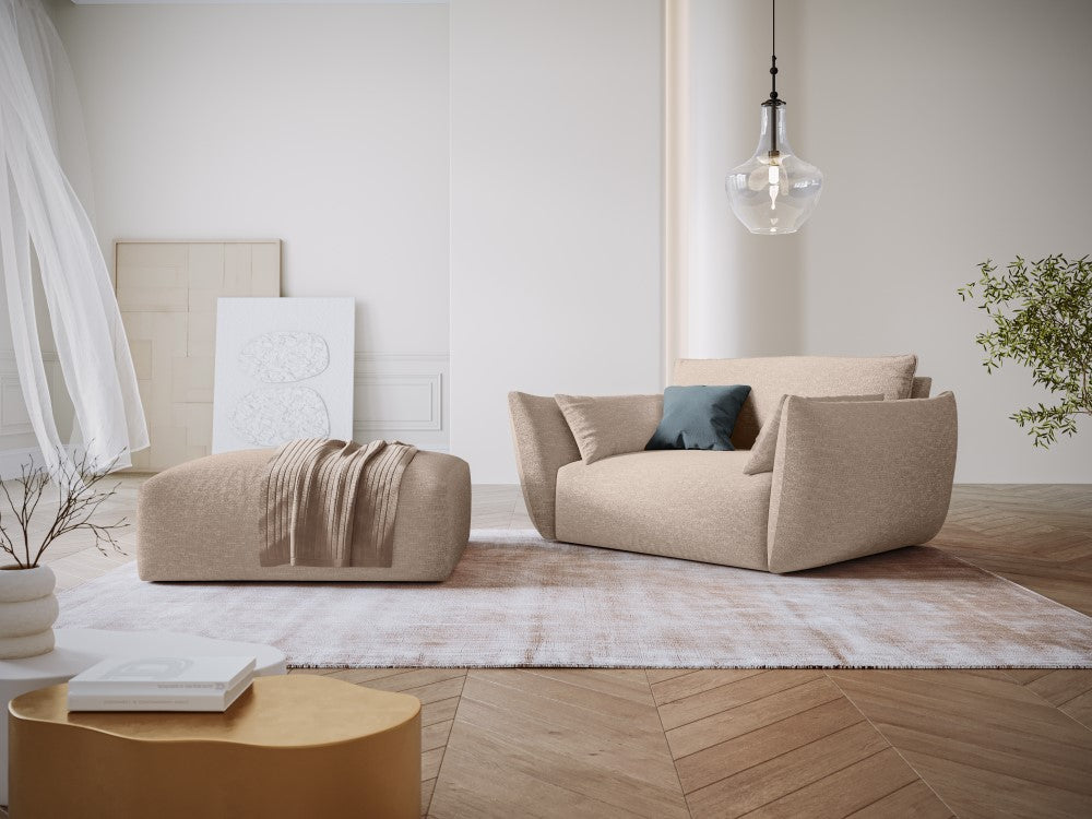 
Fauteuil design "Clau" - Chenille Beige