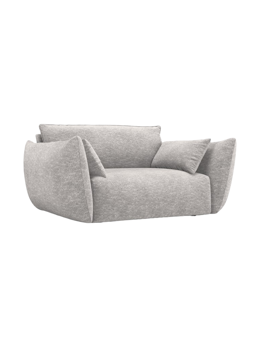 
Fauteuil design "Clau" - Chenille Gris clair