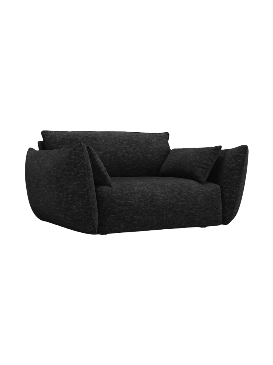 
Fauteuil design "Clau" - Chenille noire