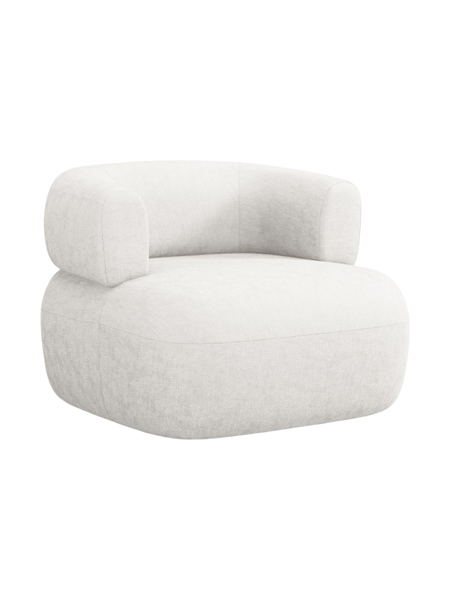 
Designer Armchair "Estro" - Chenille Light Beige