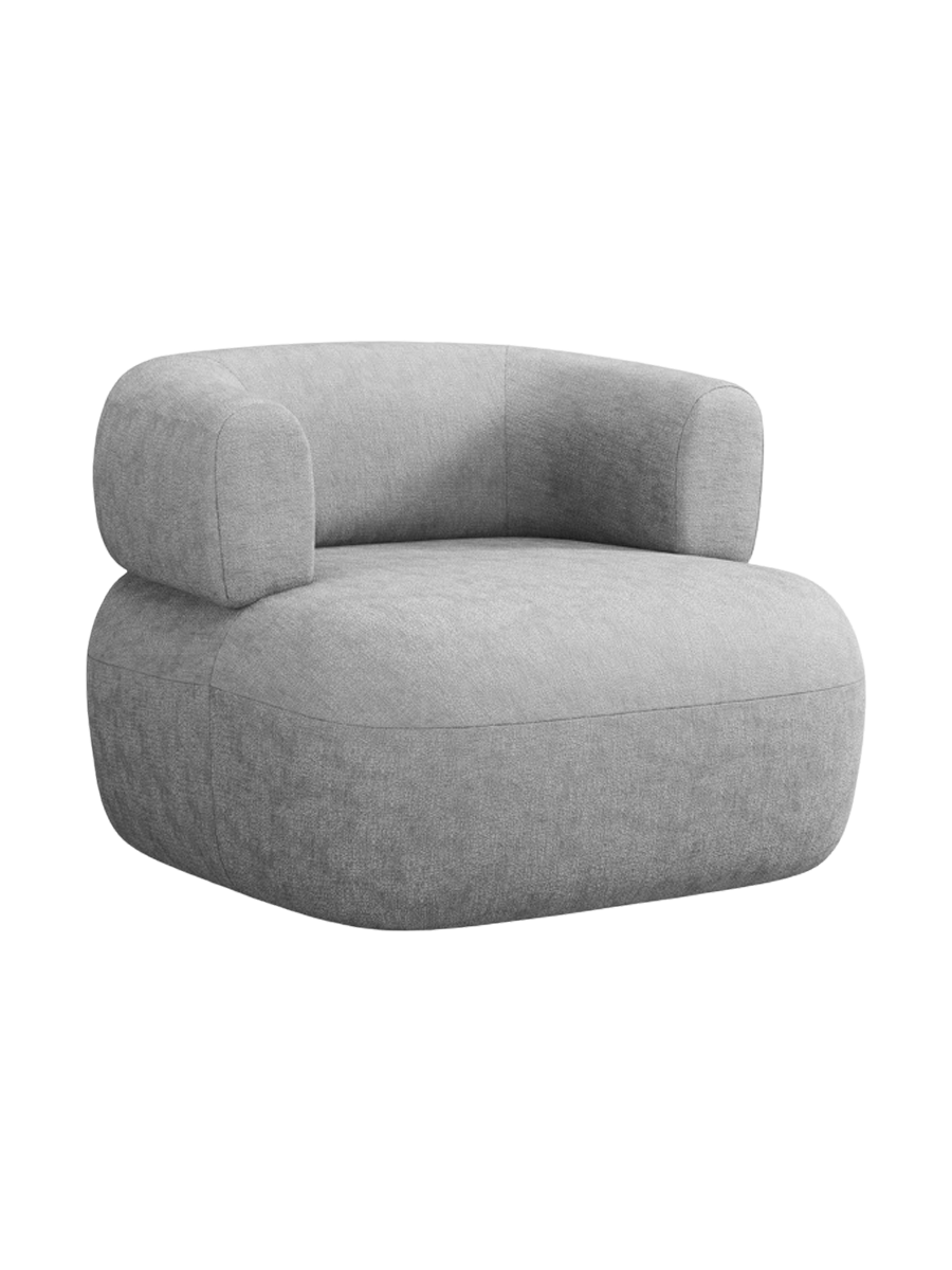 
Designer Armchair "Estro" - Chenille Silver