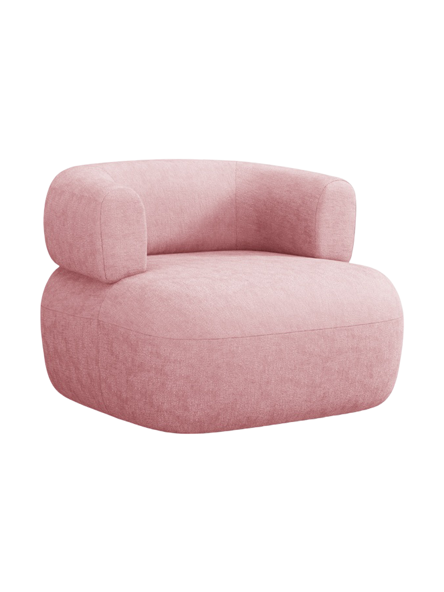 
Designer Armchair "Estro" - Chenille Pink