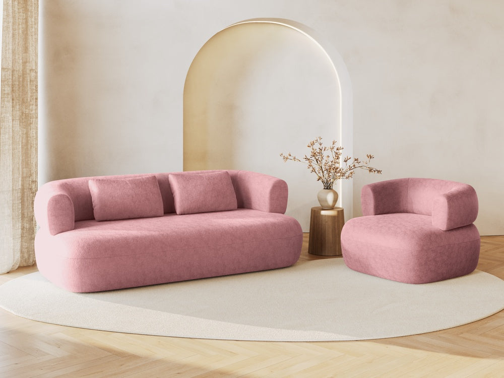 
Designer Armchair "Estro" - Chenille Pink