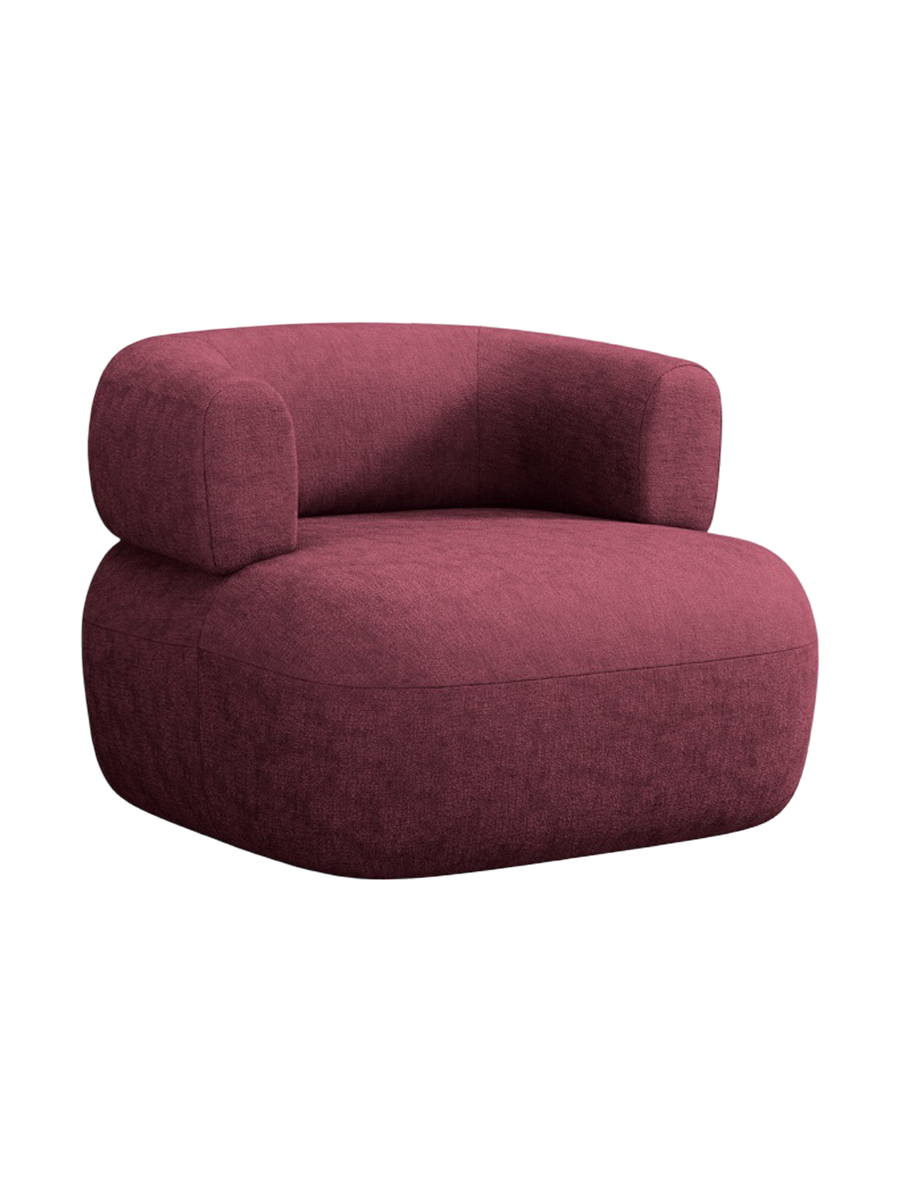 
Designer Armchair "Estro" - Chenille Cherry