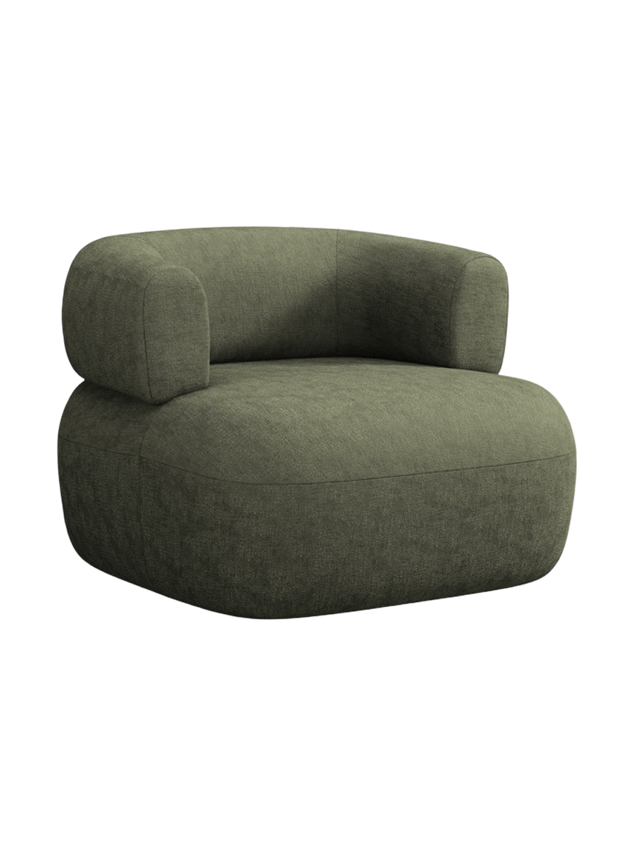 
Designer Armchair "Estro" - Chenille Green