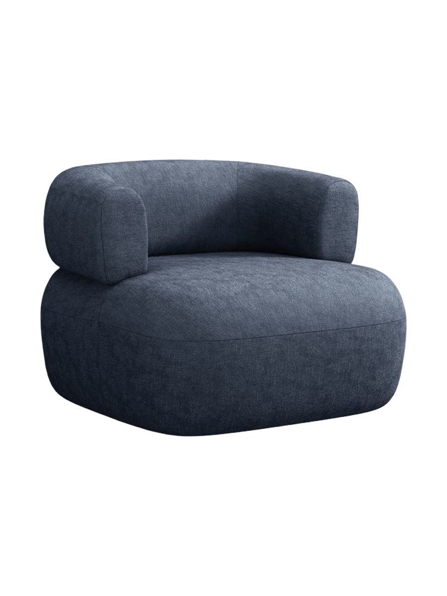 
Designer Armchair "Estro" - Chenille Dark Blue