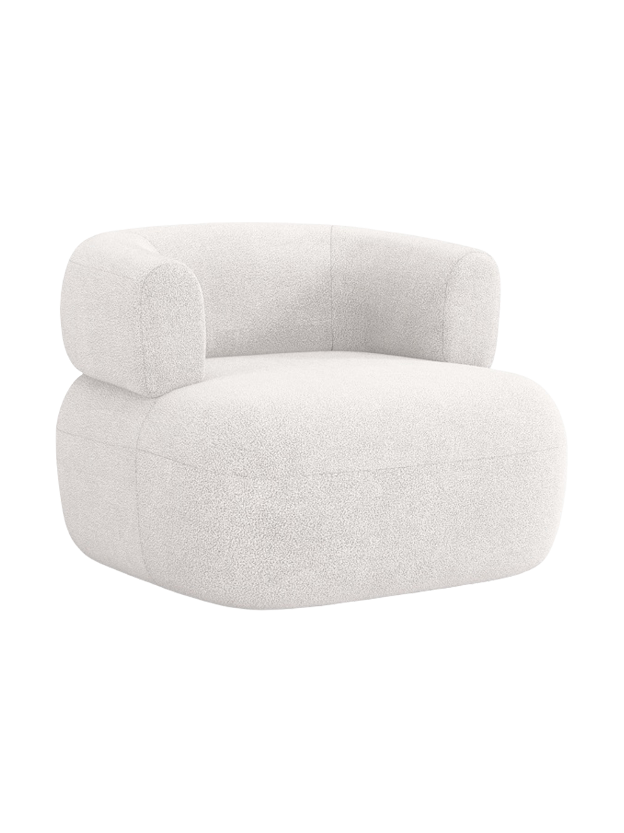 
Designer Armchair "Estro" - Bouclé Ivory