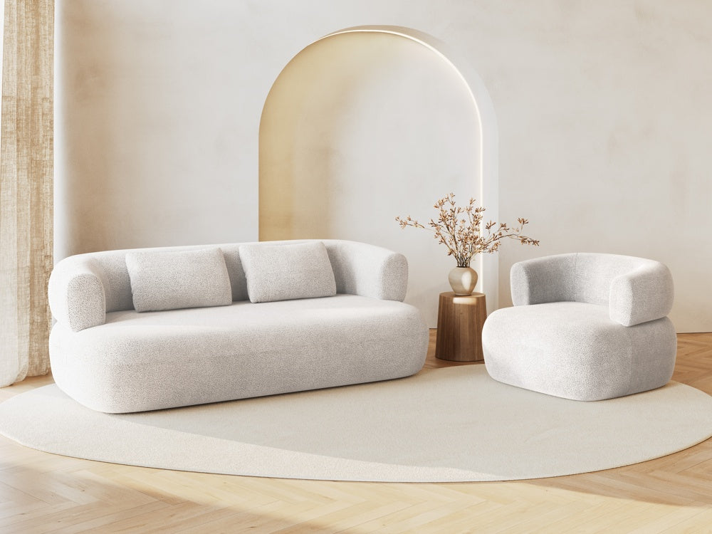 
Designer Armchair "Estro" - Bouclé Ivory