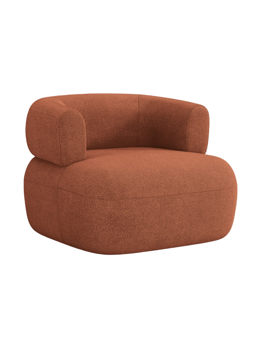 
Designer Armchair "Estro" - Bouclé Brick