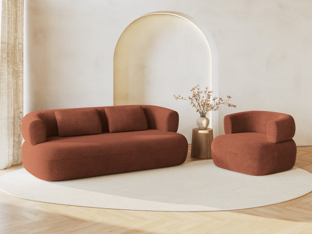 
Designer Armchair "Estro" - Bouclé Brick