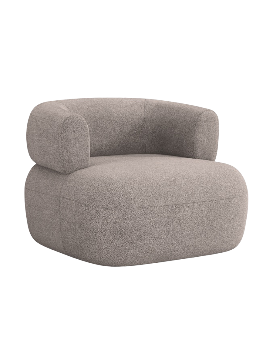 
Designer Armchair "Estro" - Bouclé Light Brown