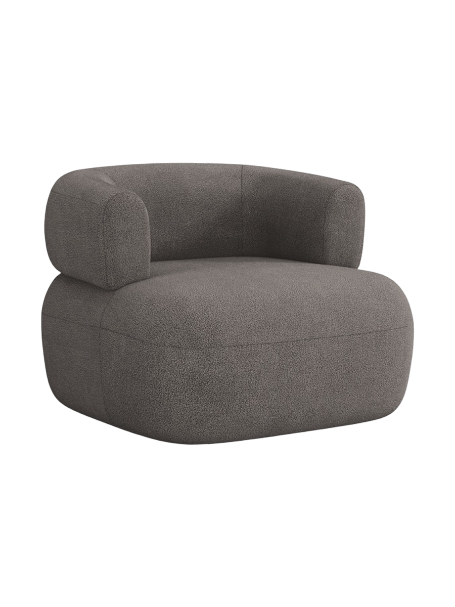 
Designer Armchair "Estro" - Bouclé Grey
