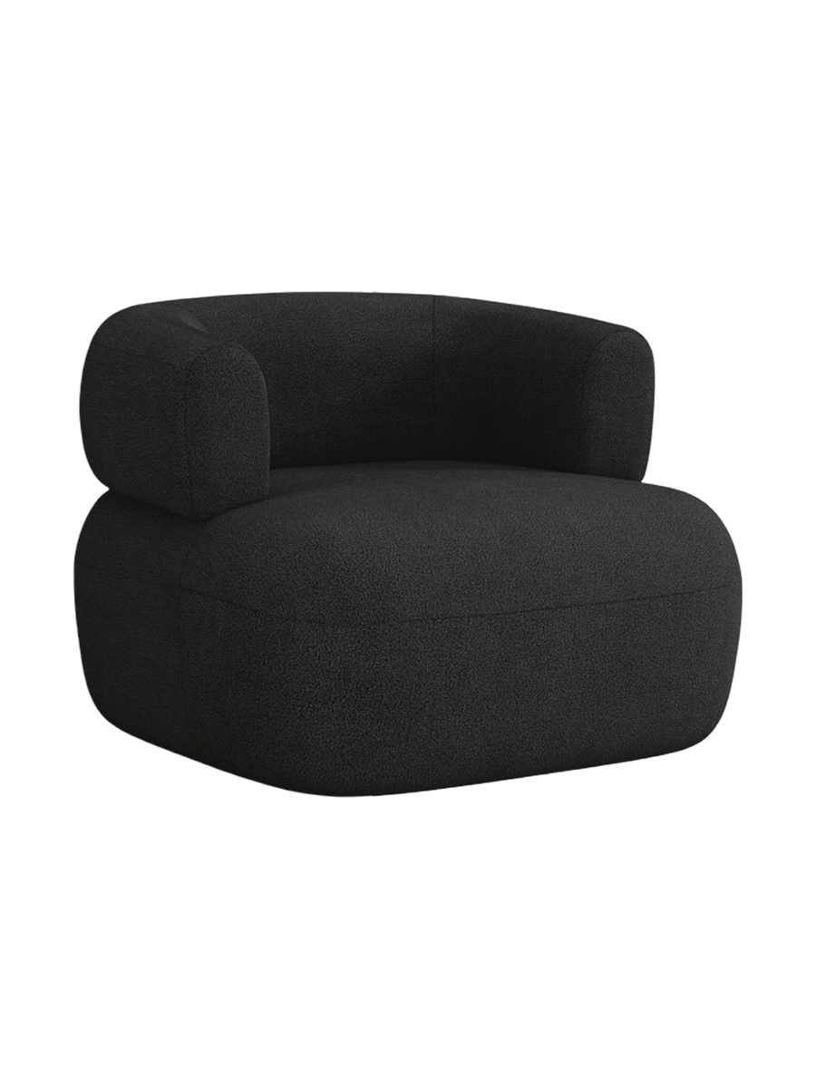 
Designer Armchair "Estro" - Black bouclé