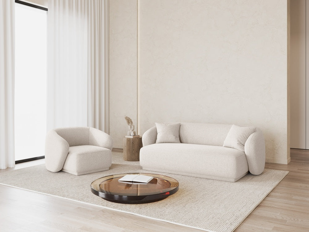 
Fauteuil design « Jane » - Chenille Beige Clair