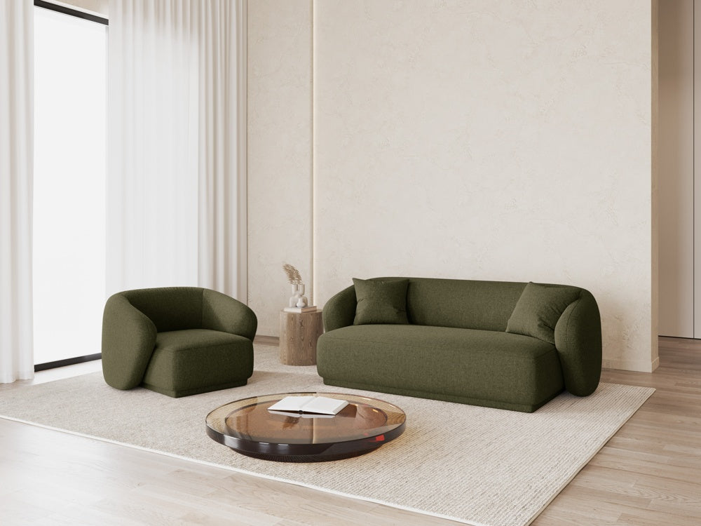 
Fauteuil design « Jane » - Chenille vert