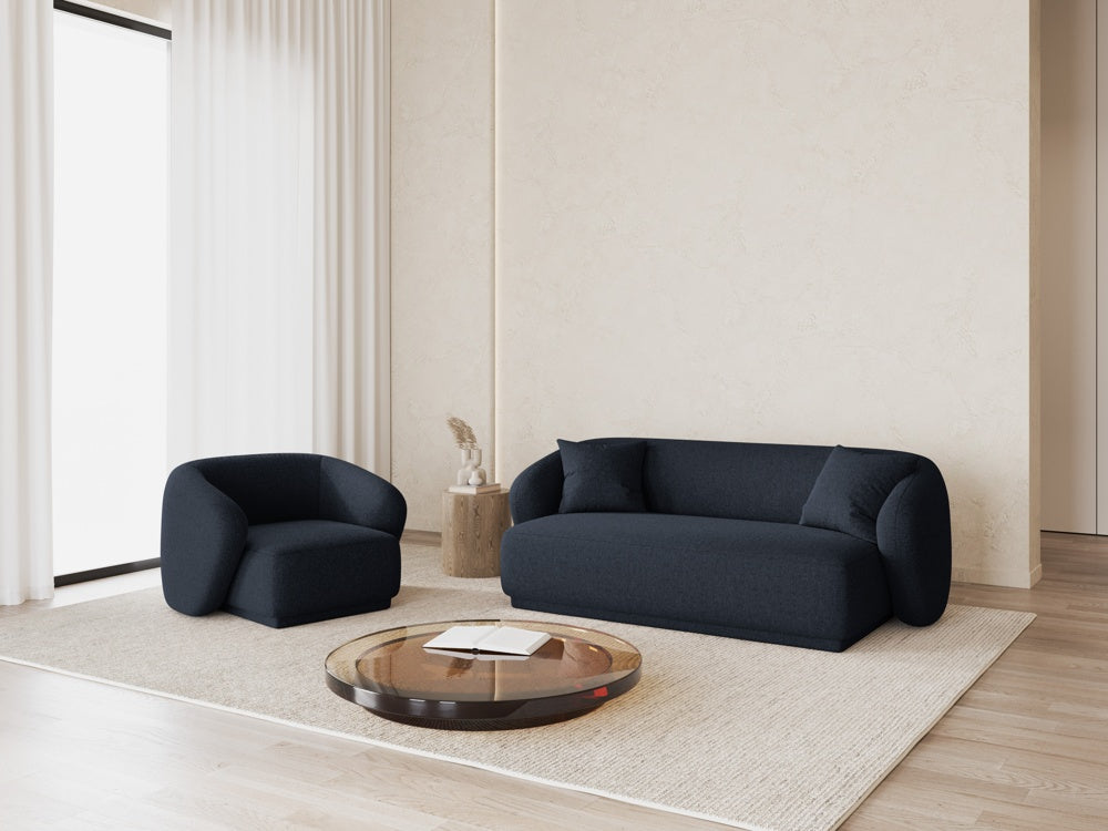 
Fauteuil design « Jane » - Chenille bleu marine