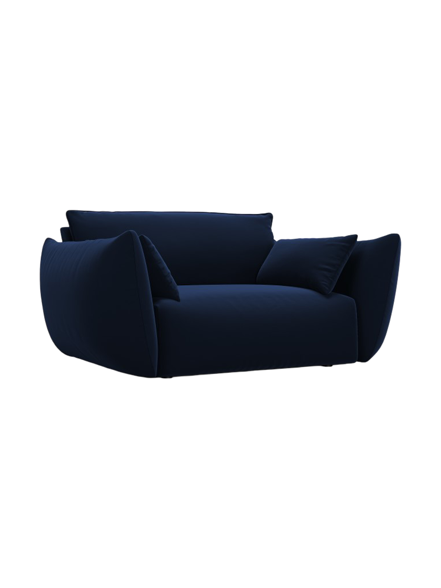 
Fauteuil design "Clau" - Velours bleu roi