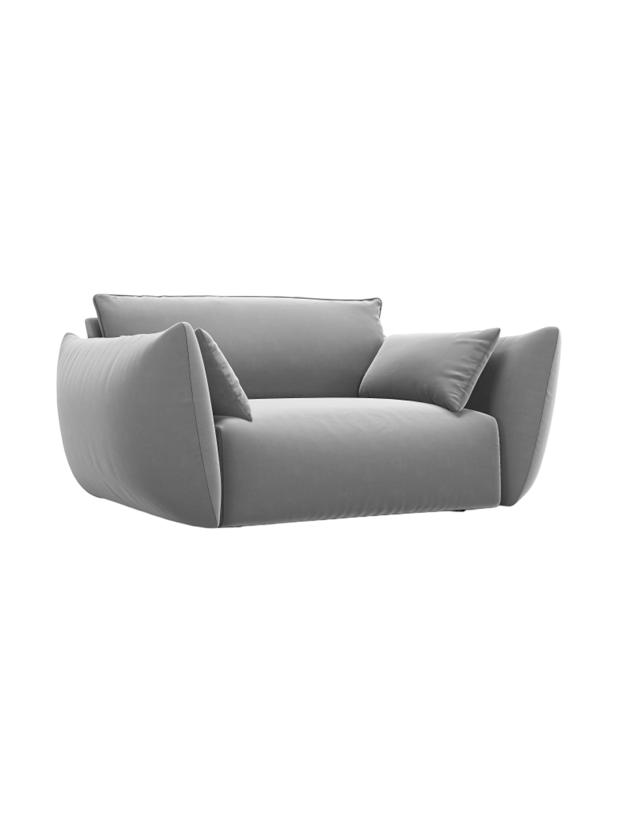 
Fauteuil design "Clau" - Velours Gris
