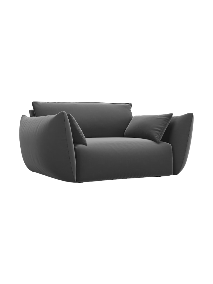 
Fauteuil design "Clau" - Velours gris foncé