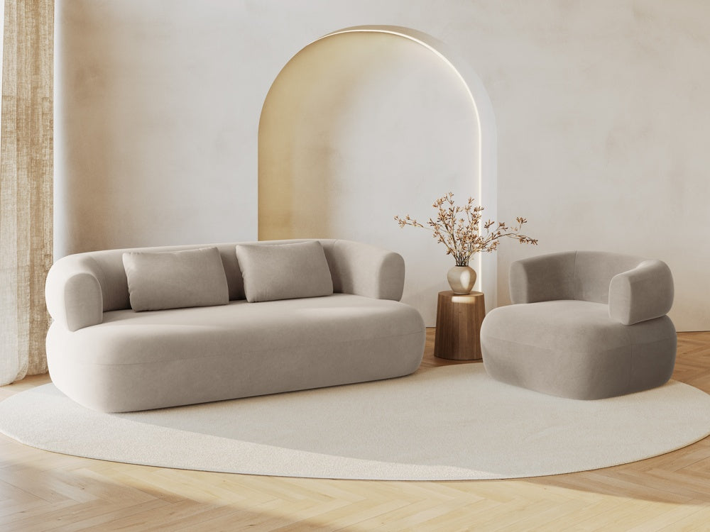 
Designer Armchair "Estro" - Velvet Beige