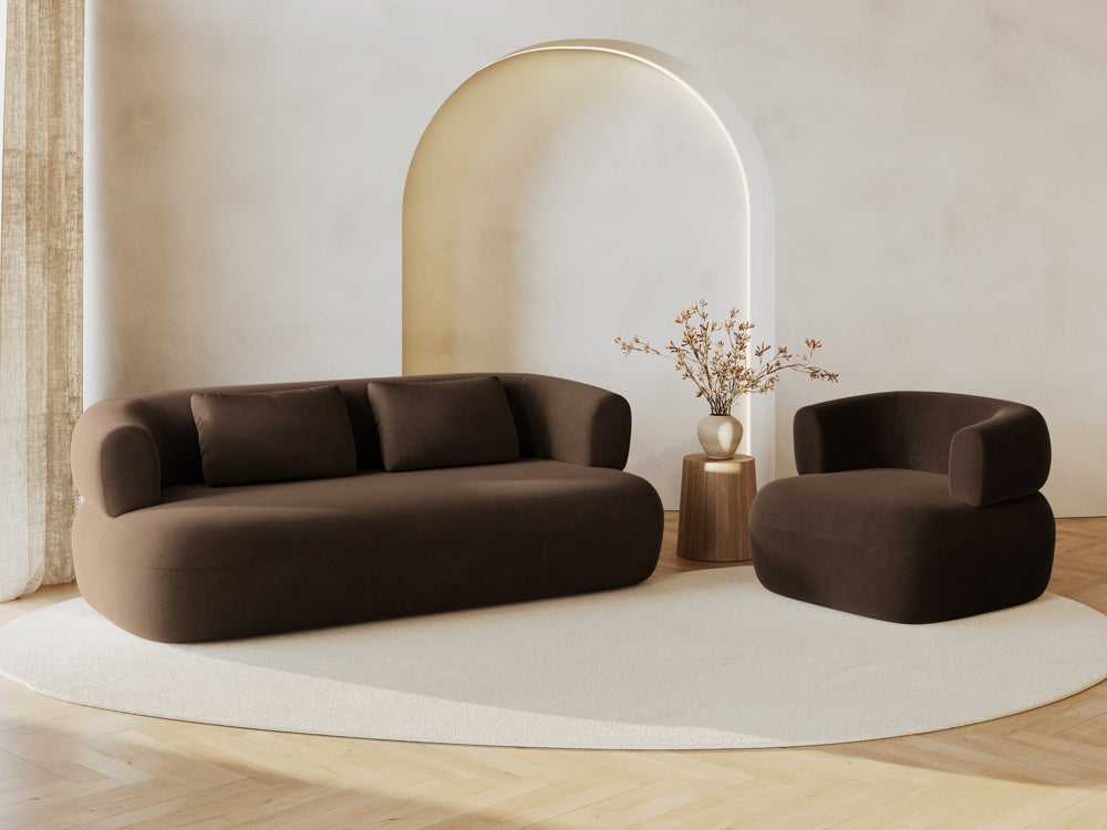 
Designer Armchair "Estro" - Velvet Chocolate
