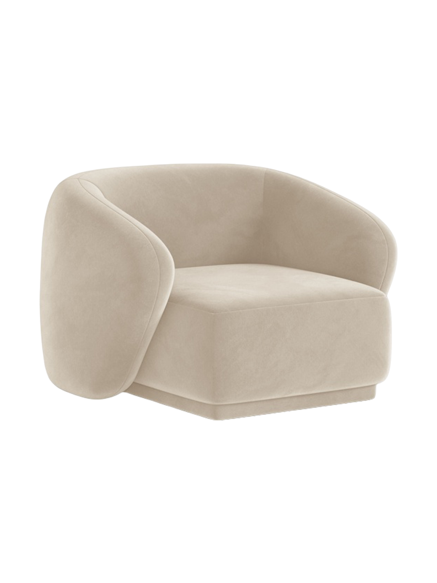 
Fauteuil design « Jane » - Velours Beige