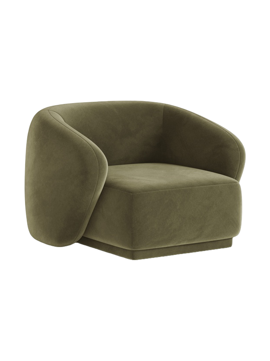 
Fauteuil design « Jane » - Velours vert