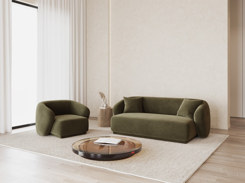 
Fauteuil design « Jane » - Velours vert