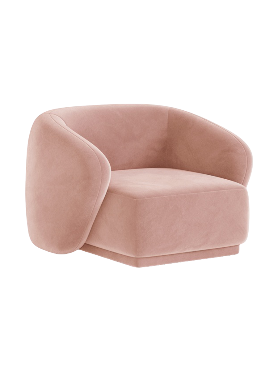 
Fauteuil design « Jane » - Velours rose