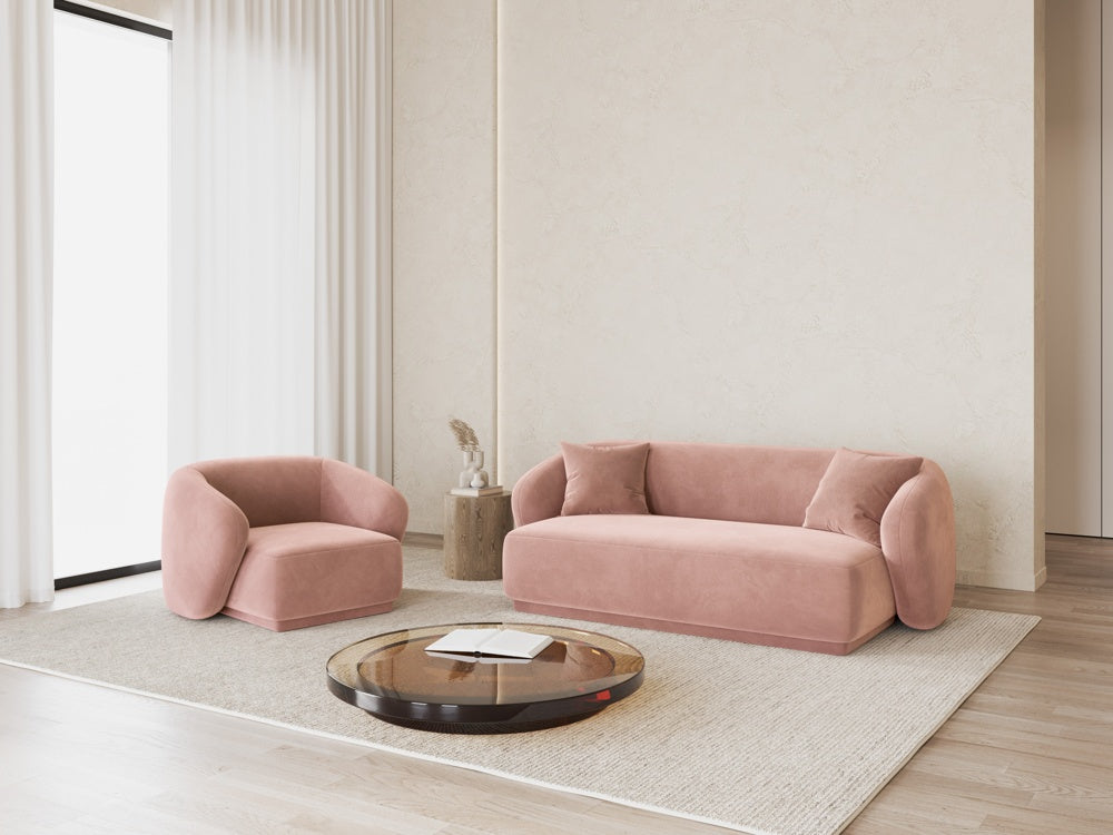 
Fauteuil design « Jane » - Velours rose