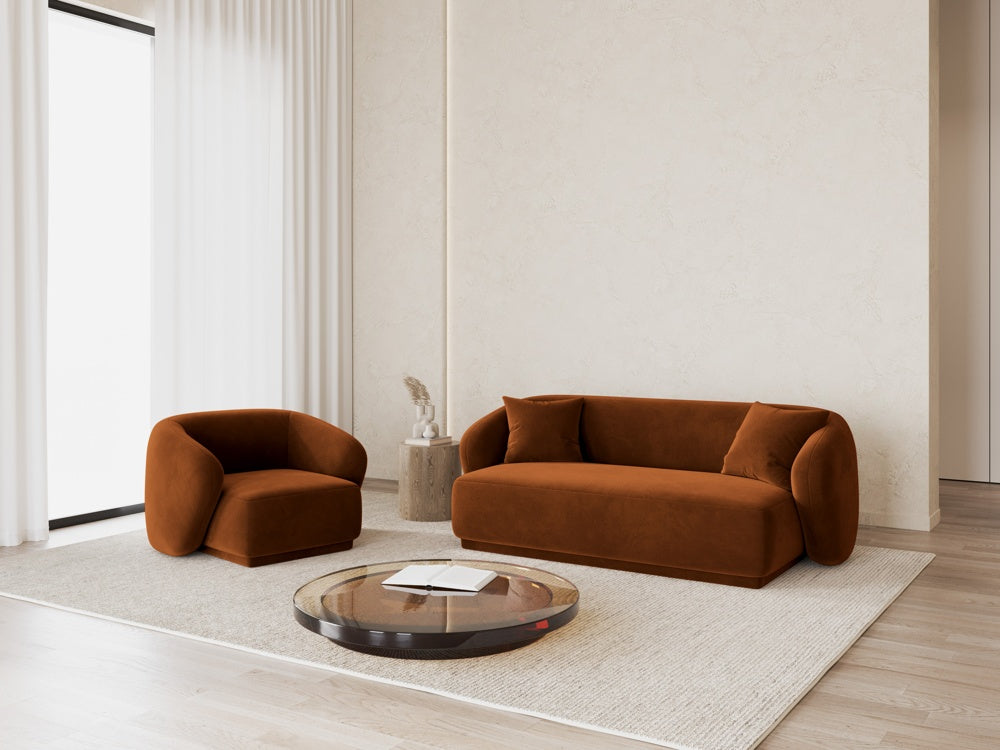 
Fauteuil design « Jane » - Velours Terre cuite