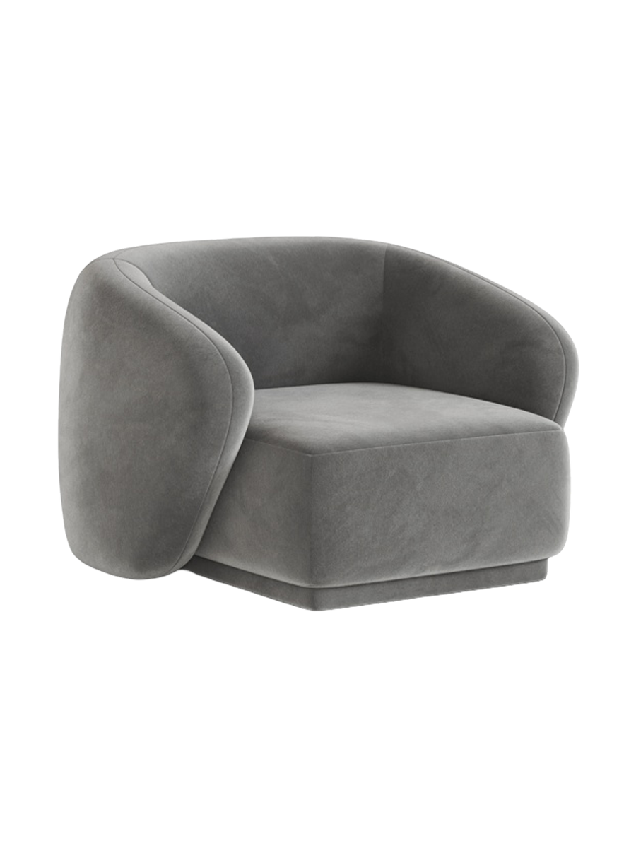 
Fauteuil design « Jane » - Velours Gris