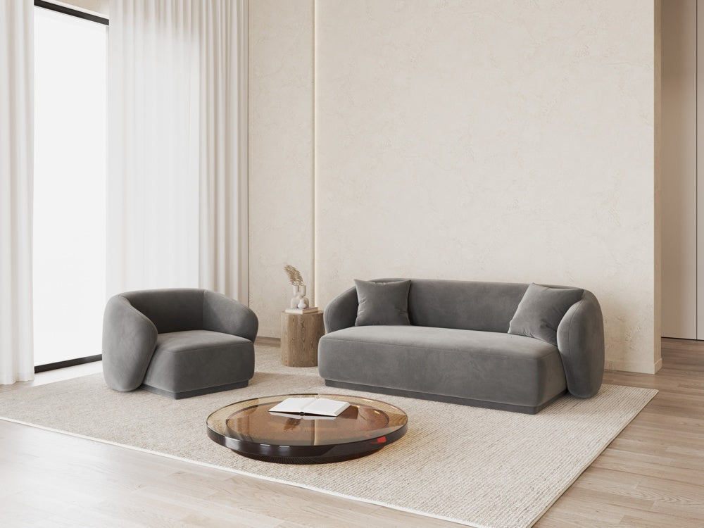 
Fauteuil design « Jane » - Velours Gris