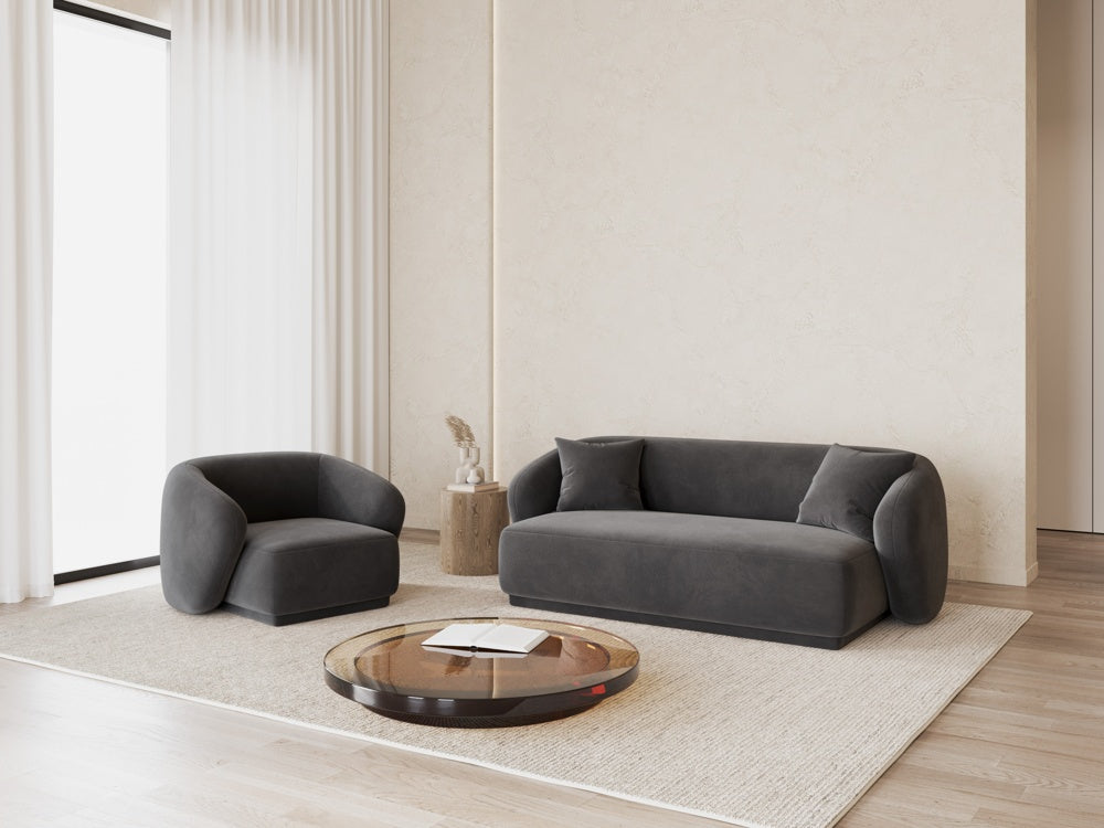
Fauteuil design « Jane » - Velours gris foncé