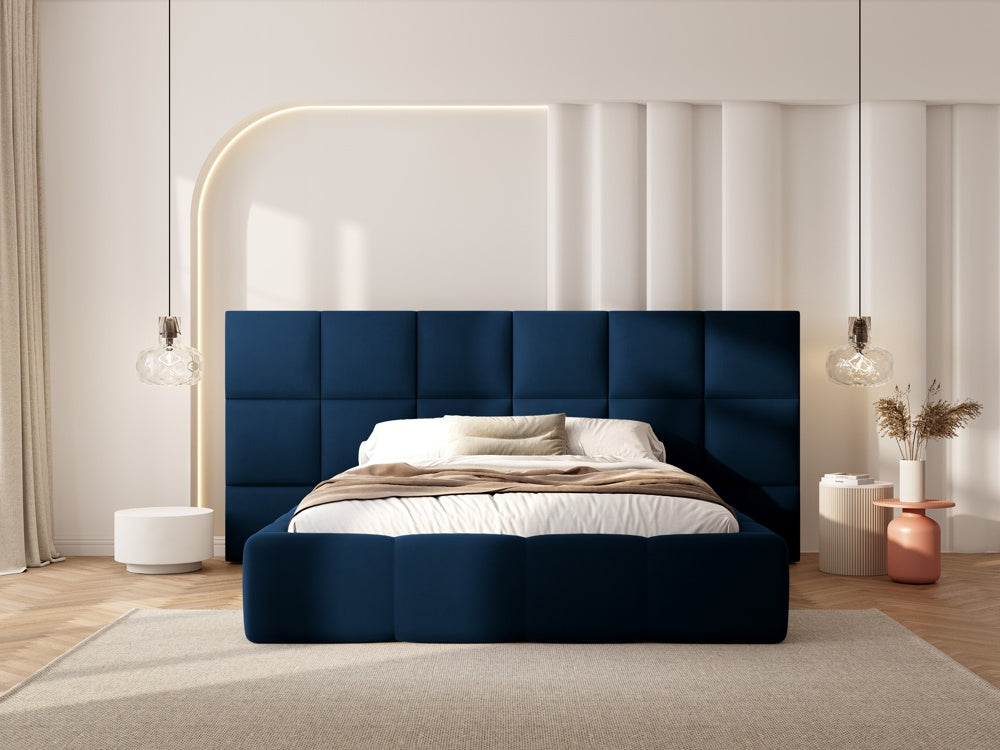 
Design Polsterbett „Isa XL“ mit Ablagefach, Samt Königsblau - 140 x 200 cm