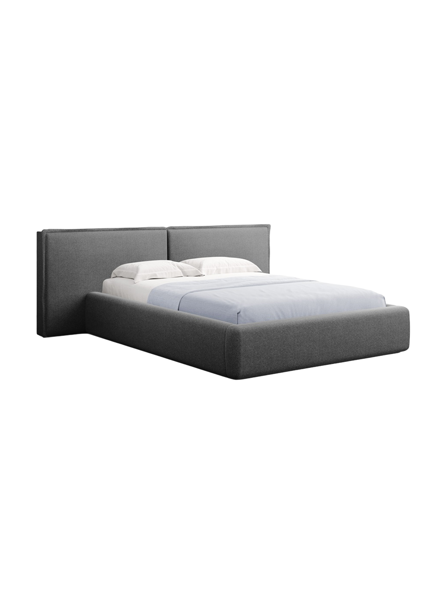 
Design Polsterbett „Tena XL“ mit Ablagefach, Strukturstoff Dunkelgrau - 140 x 200 cm