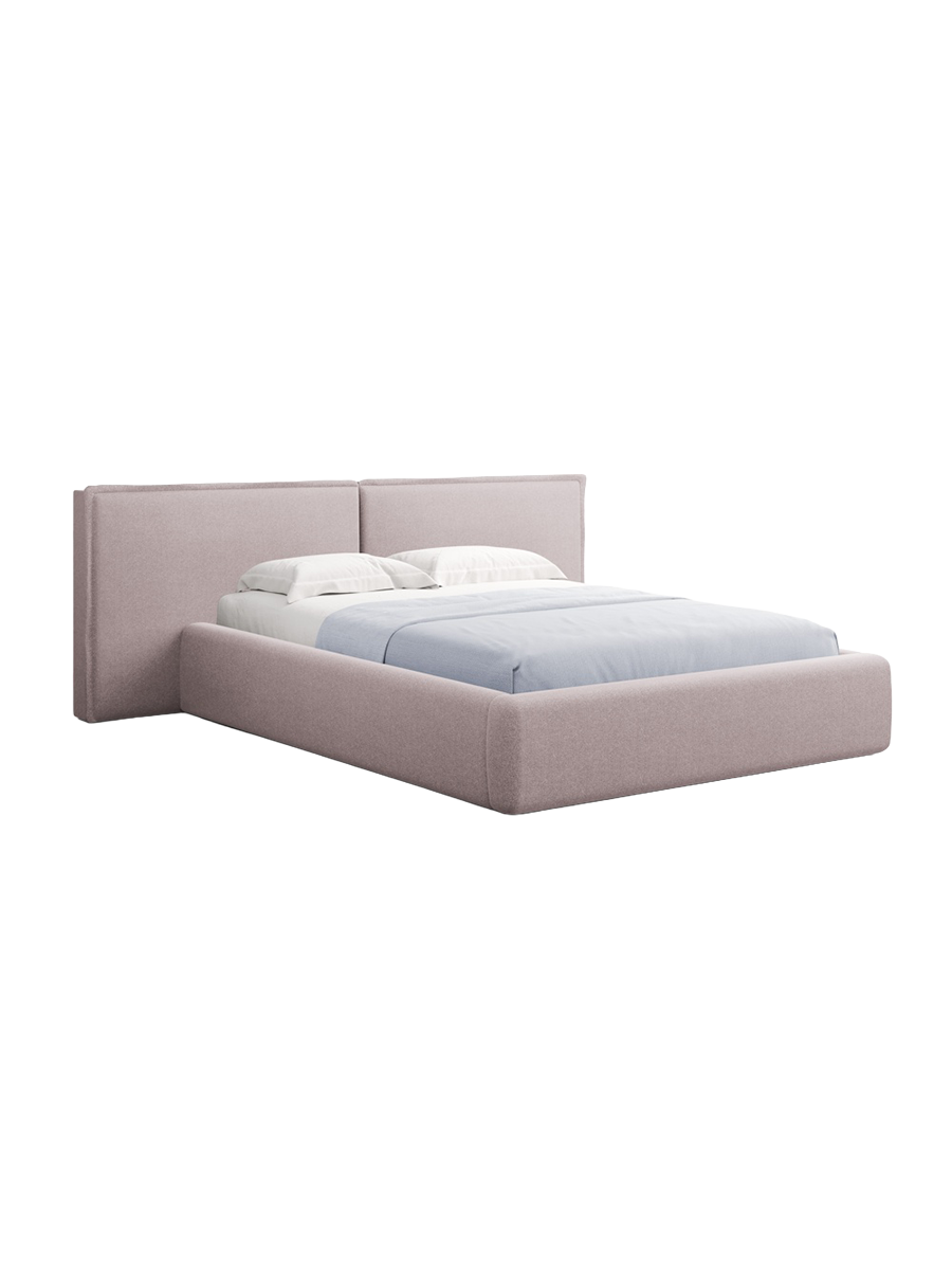 
Design Polsterbett „Tena XL“ mit Ablagefach, Strukturstoff Rosa - 140 x 200 cm