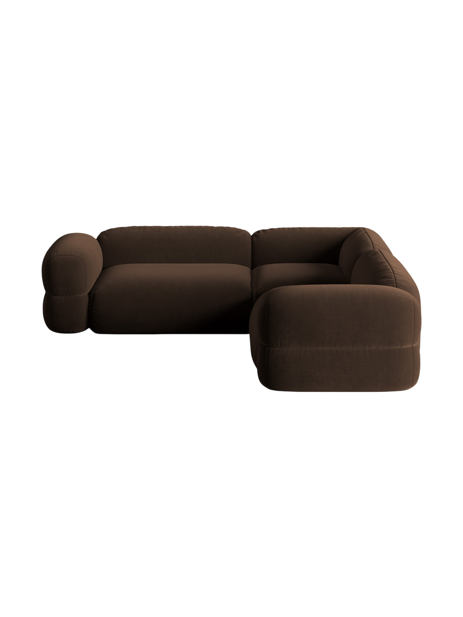 
5-Sitzer Design Ecksofa "Lony" - Samt Chocolat