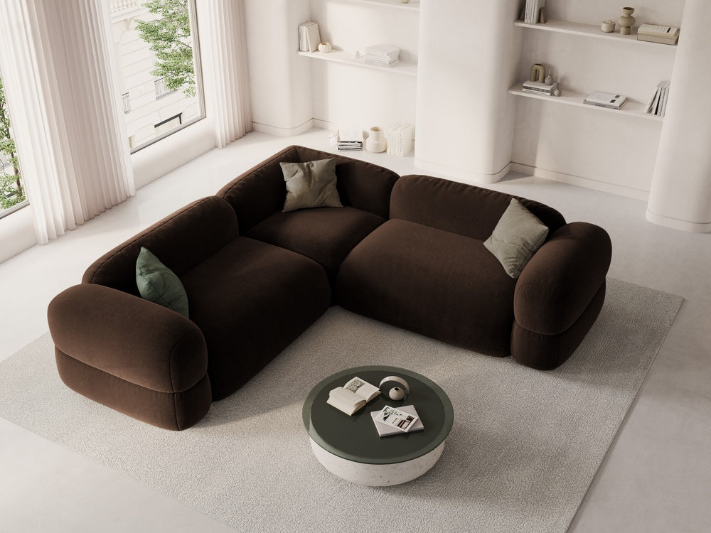 
5-Sitzer Design Ecksofa "Lony" - Samt Chocolat