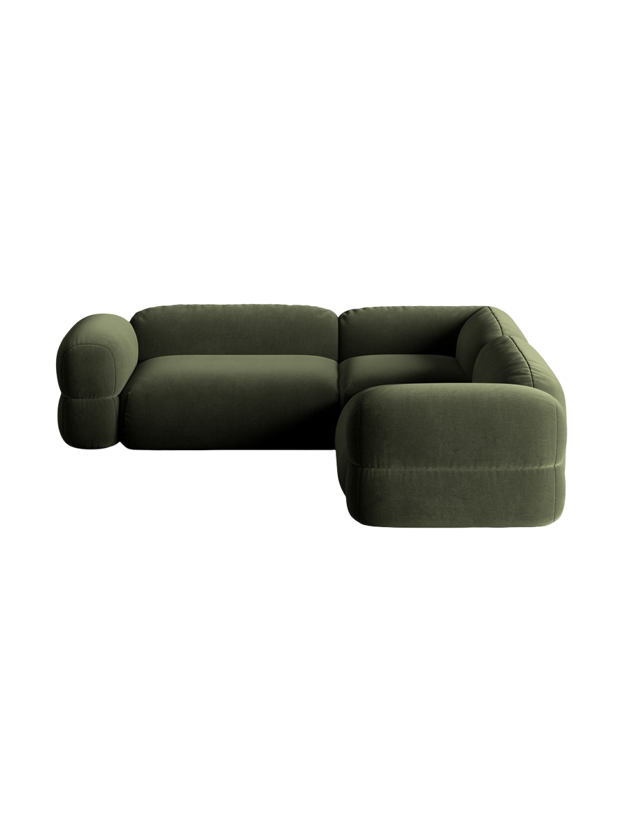 
5-Sitzer Design Ecksofa "Lony" - Samt Grün