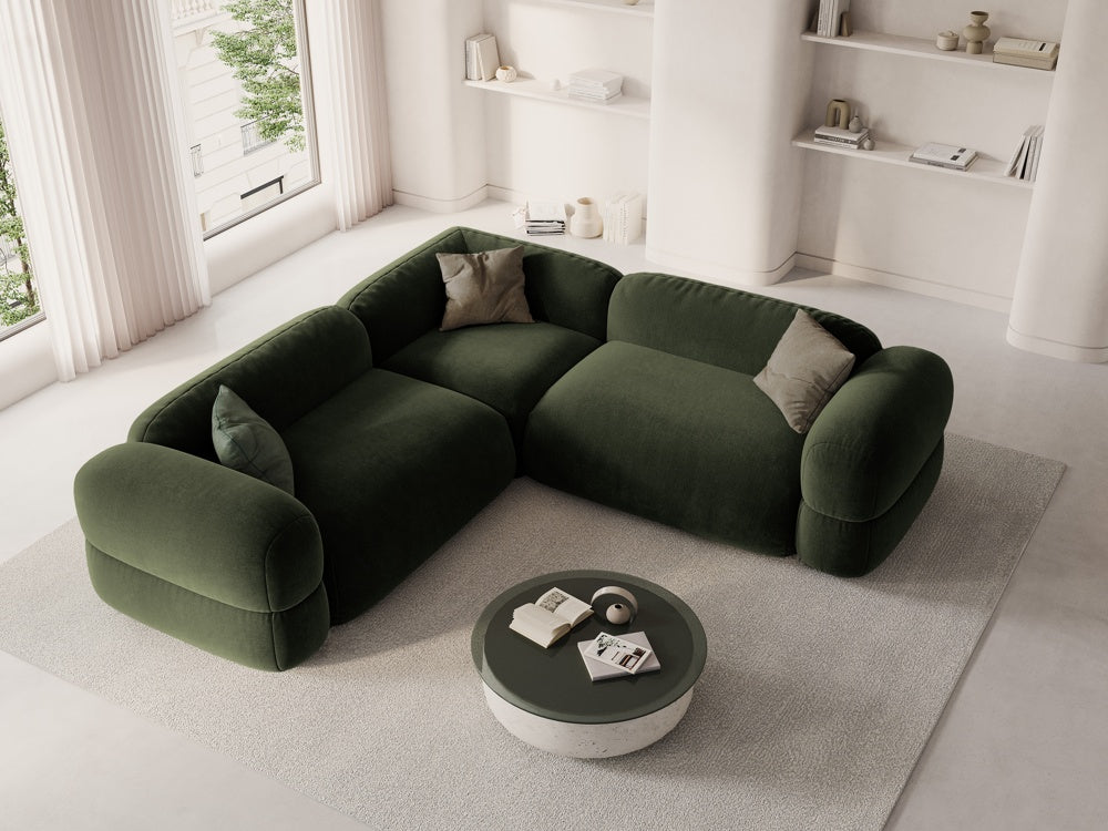 
5-Sitzer Design Ecksofa "Lony" - Samt Grün