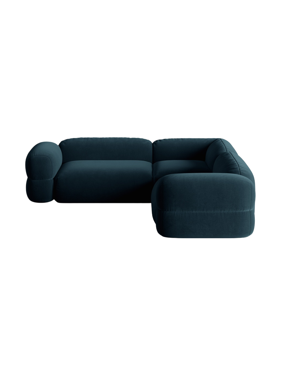 
5-Sitzer Design Ecksofa "Lony" - Samt Petrol dunkel