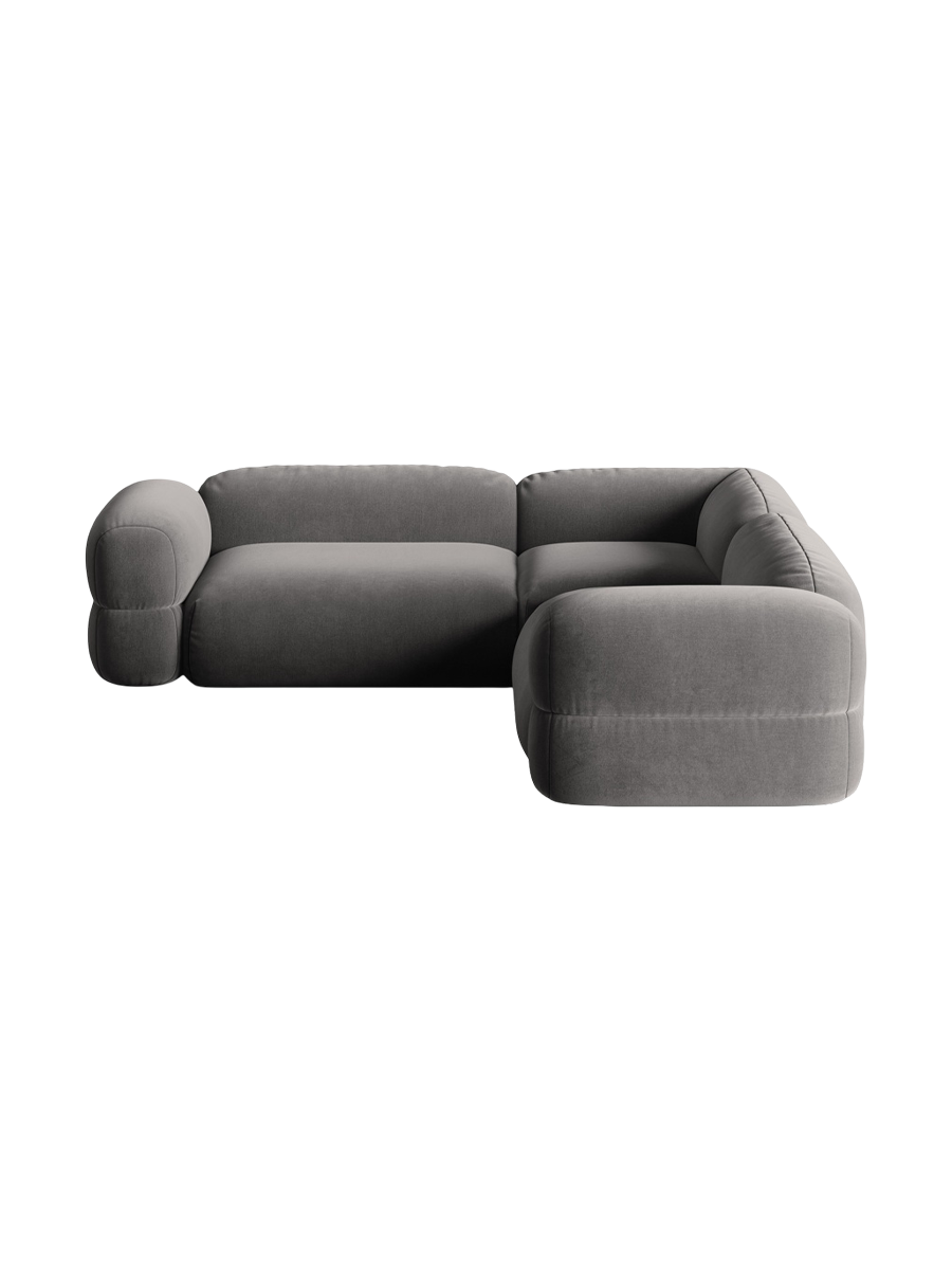 
5-Sitzer Design Ecksofa "Lony" - Samt Grau
