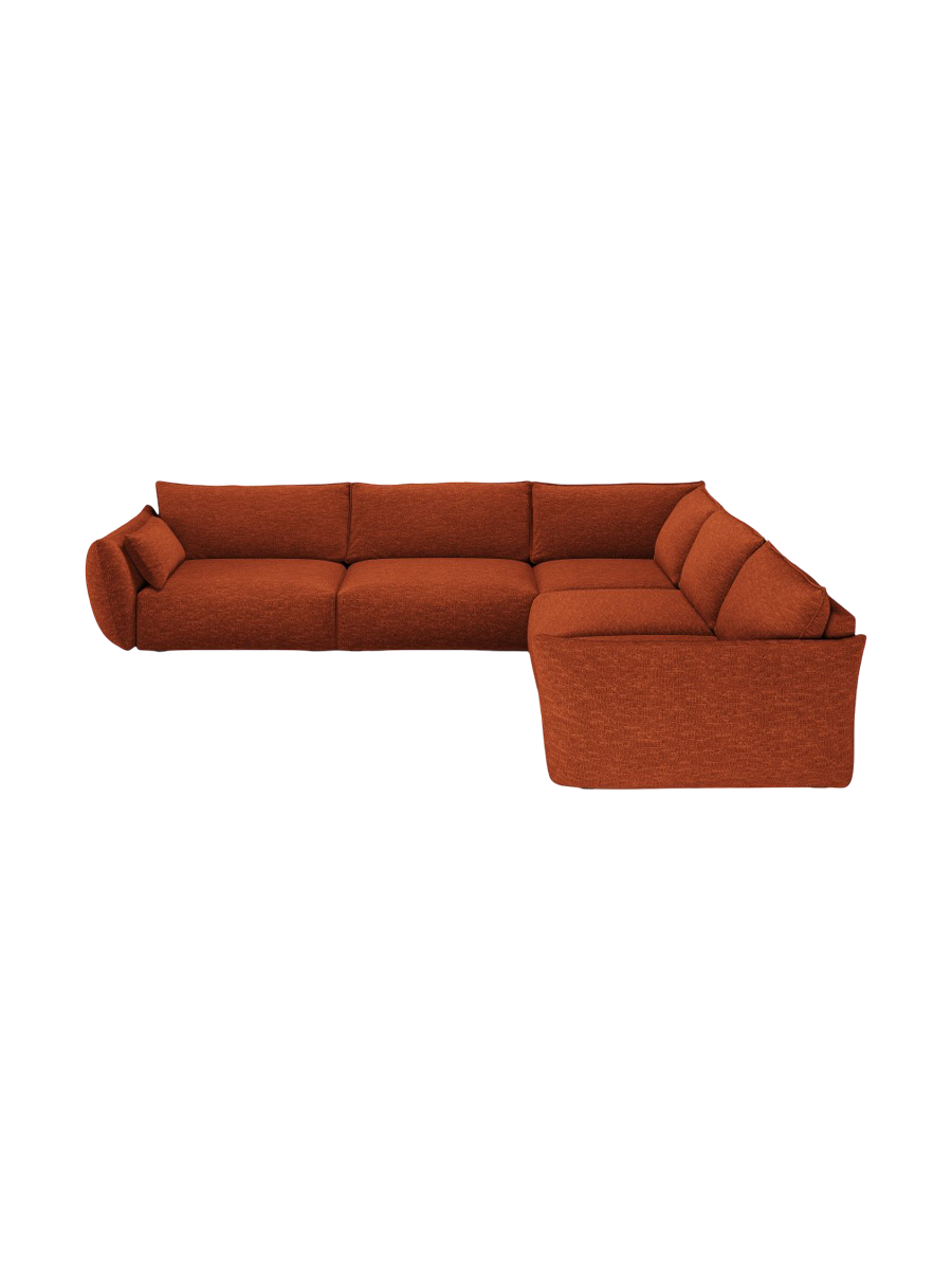 
Canapé d'angle design 7 places "Clau" - Chenille Terre cuite