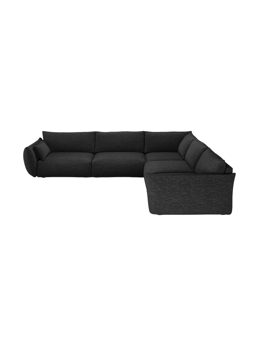 
Canapé d'angle design 7 places "Clau" - Chenille noire