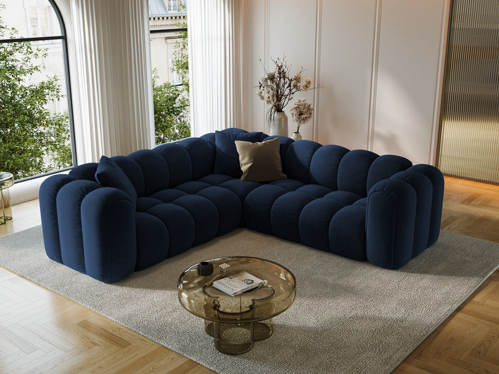 
5-Seater Designer Corner Sofa "Arden" - Velvet Royal Blue
